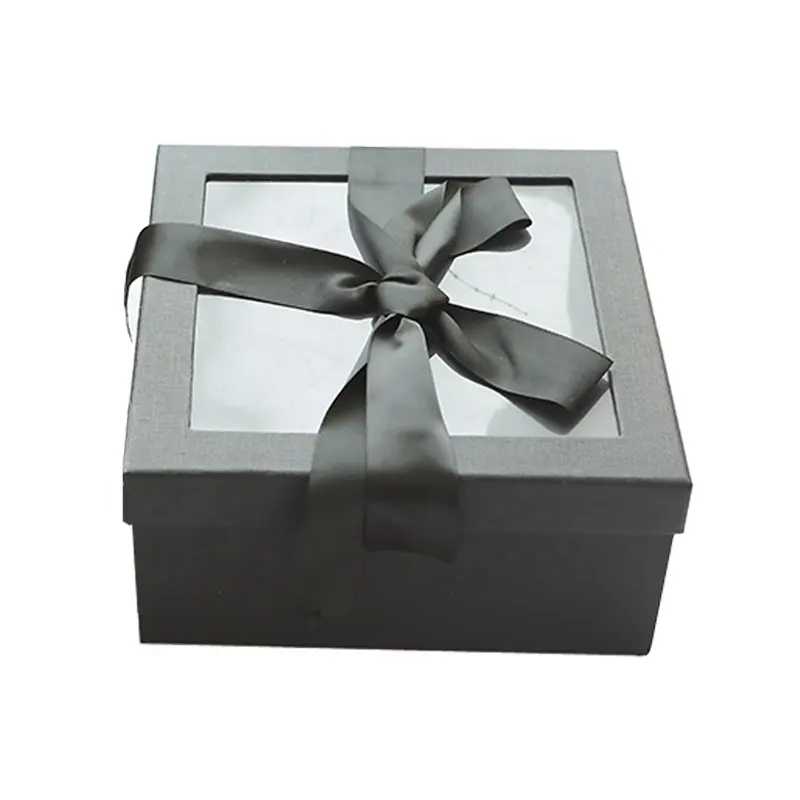 Benutzerdefinierte papier geschenk box mit klaren deckel