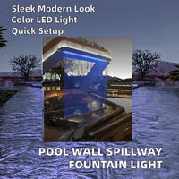 Fuente de cascada moderna para piscina interior comercial, adorno de jardín, cascada de pared con luz LED