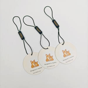 Custom Size Round Embossed Hang <b>Tags</b> with Printed Logo Eco-Friendly Recycled Thick Paper Material Garments Hats Shoes <b>Bags</b> - Product Image 1