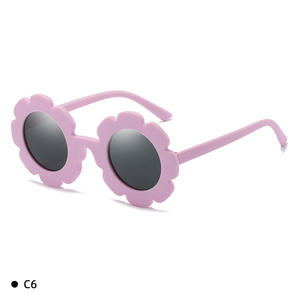 2023 Cute Sunflower round <strong>Frame</strong> Sunglasses for <strong>Babies</strong> Comfortable Purple Red Blue Petal <strong>Glasses</strong> - Product Image 3