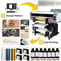 Imprimante UV DTF 60 cm tout-en-un pour entreprises, machine d'impression d'étiquettes autocollantes en cristal UV DTF pour logos et motifs dorés