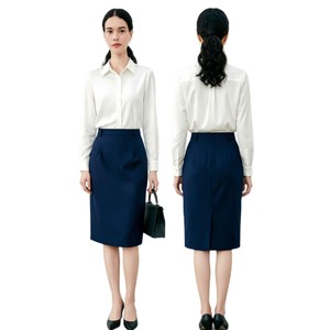 Ensemble de costumes professionnels blancs sur mesure pour femmes, avec chemise à col, pour le travail et les déplacements, toutes occasions, usine de production - Product Image 4