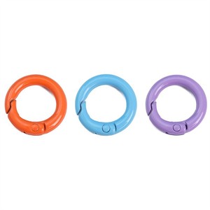 Memory Candy Colored Alloy Round Keychain 20mm Spring Buckle DIY Mobile Phone Chain Bag Hook - Product Image 5