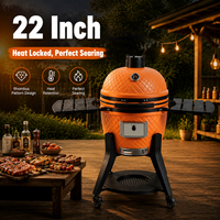 KIMSTONE Nouveau design Barbecue Kamado en céramique de 22 pouces, fumoir, conçu pour les grillades en extérieur et la cuisine de jardin