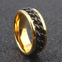 Bague Fidget Spinner en Carbure de Tungstène de 8mm pour Homme, Bague de Mariage Cool, Élégante, Tendance, Sans Stress, Anxiété, Noir