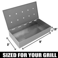Boîte à fumer en acier inoxydable pour barbecue, copeaux de bois, charbon de bois et barbecue au gaz, accessoires de fumage de viande avec couvercle à charnières