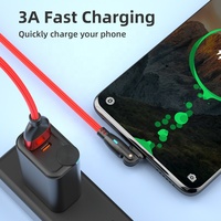 Cable de carga rápida OEM 3A, USB a Tipo-C 180 Doblado en forma de L a C/L/M Cable DE DATOS DEL TELÉFONO A