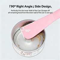 Spatule multifonctionnelle en gros pour animaux de compagnie, cuillère à long manche portable pour mélanger les aliments pour chiens, grattoir en silicone pour chats