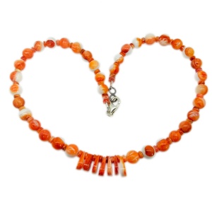 Nativo de ostra espinosa collares Kewa Santo Domingo 925 collar de plata esterlina - Product Image 2