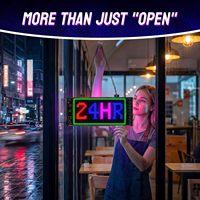 Enseigne LED ouverte 1034 x 534 avec contrôle par application Bluetooth pour affichage en magasin, bar ou bureau