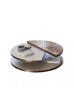 Table basse en marbre de luxe italien, design moderne, pour villa, salon, table à thé ronde haut de gamme à double niveau