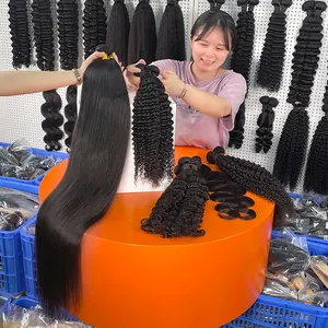 Bundle indiano crudo dei capelli di estensione economica dei capelli umani di 100, estensione naturale lunga dei capelli, capelli indiani grezzi dei fornitori vergini dei capelli di Remy