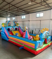 Parcours d'obstacles gonflable pour enfants, aire de jeux gonflable extérieure pour enfants, combo de jeux gonflables avec escalade et toboggan