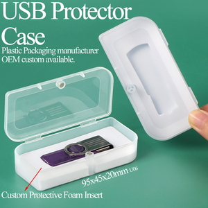 Boîtier USB en plastique durable SUNSHING avec mousse, étui à rabat pour clé USB, support transparent en PP, étuis magnétiques pour clés USB - Product Image 1