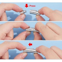 Fermoirs baïonnette incurvés en acier inoxydable 2/3/4/5/6MM, embouts de cordon en cuir à clipser pour bracelets, colliers, boucles et fabrication de bijoux