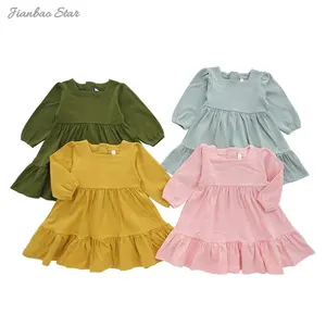 Ruffle Girl Dress Baby Clothes High-Quality Durable Using Various Girls Casual Elegant Print Summer Bamboo OEM Style