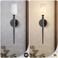 Applique murale moderne en albâtre, lampe murale en marbre naturel pour villa, salon, chambre, hall d'hôtel, couloir, décoration