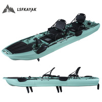 Kayak de pêche à double raccordement avec double compartiment pour poissons vivants, en PEHD, capacité de 450 kg pour 2 pagaieurs