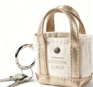 Porte-clés mini sac fourre-tout tendance, breloque personnalisée pour sac, ornement pendentif pour clés, sac à dos, sac à main, cadeau d'affaires ou de fête - Product Image 1