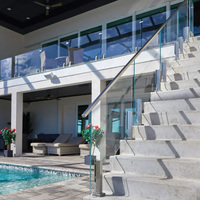 EKOO Garde-corps de balcon en acier inoxydable réglable avec pince de fixation pour balustrade en verre et support de verre