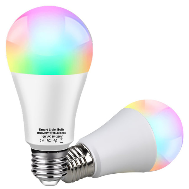 Alexa Tuya Control RGB Smart Wifi E27 9w 2700k-6500k Tuya APP Control LED Smart Light Bulb