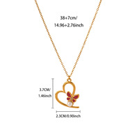 Collier avec pendentif en forme de cœur vintage avec perle de rêve et papillon rouge, bijoux attrayants et magnifiques pour filles TGXL15692