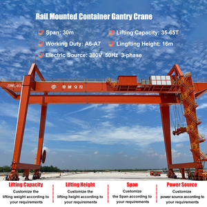 Gru a portale su rotaie (<span class=keywords><strong>RMG</strong></span>) per movimentazione container da 20 e 40 piedi, prodotta in Cina, per container portuali - Product Image 2