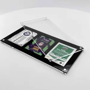 Protección UV de borde negro, soporte de tarjeta magnético de un solo toque, 3 tarjetas