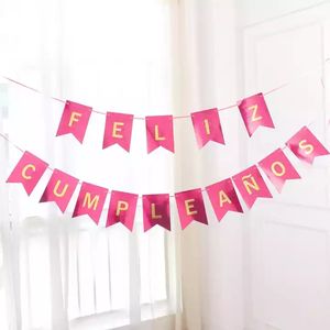 Bannière <span class=keywords><strong>Joyeux</strong></span> <span class=keywords><strong>Anniversaire</strong></span>, Guirlande de Fête en Papier, Décorations d'<span class=keywords><strong>Anniversaire</strong></span> en Espagnol - Product Image 5