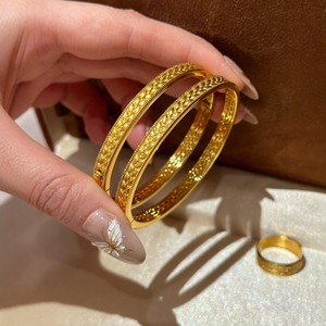 S925 Sterling Silver Gold Plated Wheat Ear <b>Bangle</b> For Women Chinese Retro Style Jewelry Gift - Product Image 5