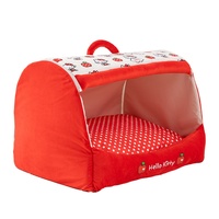 Nid pour animaux de compagnie, lit-caverne pour chat, motif pomme, coussin amovible, lit de couchage pour chiot et chat, maison semi-fermée, vente en gros
