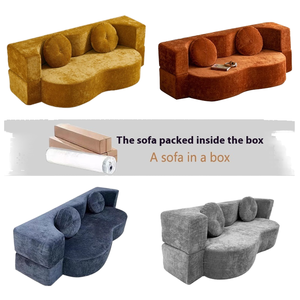 Divano Letto Componibile a <span class=keywords><strong>L</strong></span> Dalla Forma Unica in Stile Moderno Minimalista Pieghevole e Compresso - Product Image 1