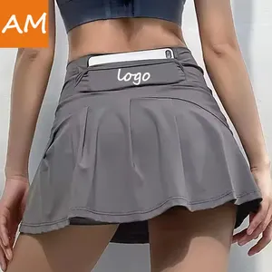 AMAN Custom Logo And Color Spring Tennis Pleated With Skirt Sexy Sets Sportswear Skirt Gym Yoga Skirts For Women