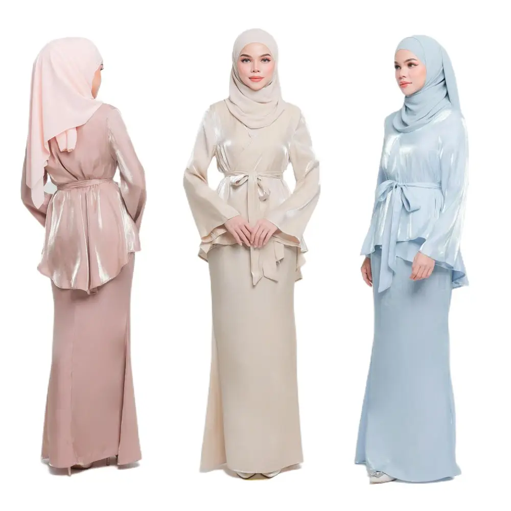 יוקרה אישית muslimah שחור מוסלמי שמלת חלוק העבאיה דובאי יוצקים femmes perl2022 baju kurung borong מלזיה