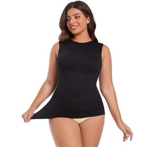 Chaleco sin costuras <span class=keywords><strong>de</strong></span> talla grande <span class=keywords><strong>de</strong></span> alta calidad con correas <span class=keywords><strong>anchas</strong></span> para los hombros, ropa interior Sexy para <span class=keywords><strong>mujer</strong></span>, camiseta sin mangas para <span class=keywords><strong>mujer</strong></span> - Product Image 1