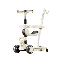 Trottinette pour enfants Smartcare 6-en-1 pliable avec lumières, musique, siège amovible et poignée de poussée pour les enfants de 8 mois à 12 ans
