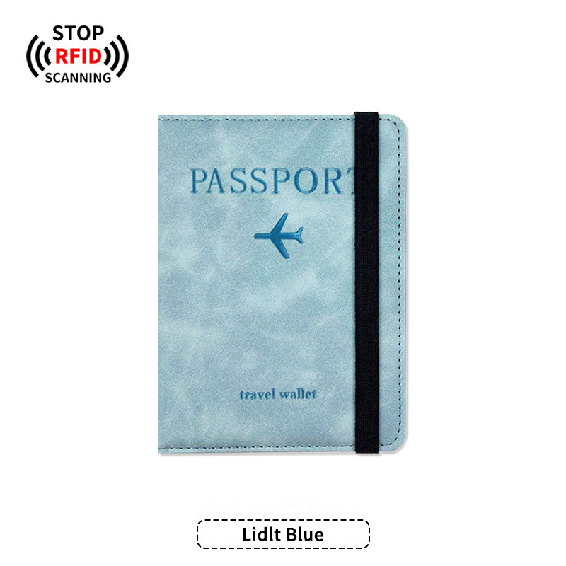 Strap Passport Cover  Light Blue
