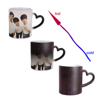 Fabricant en gros tasse à café en céramique scintillante à changement de couleur de haute qualité tasse à blanc de sublimation de 11 oz pour impression par sublimation