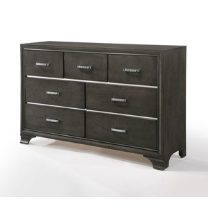 Gray Finish Modern Solid Wood Metal MDF Dresser Chest of Drawers Mirror for Living Room Bedroom - Product Image 1