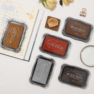 Wholesale square Large Size Water Based Paper Craft Luminous Shimmer Metallic <b>Ink</b> <b>Pad</b> - Product Image 2