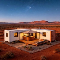 Maison modulaire en conteneur maritime en gros, combinée à un salon extérieur, pour complexe de glamping dans le désert