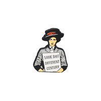 Broche en métal émaillé personnalisée, motif dessin animé vintage, citation, épingle moulée sous pression, cadeau promotionnel souvenir, logo OEM, vente en gros