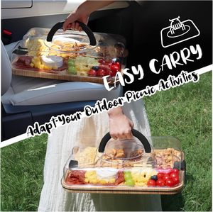 Tabla de <span class=keywords><strong>Queso</strong></span> de Bambú Ecológica con Tapa Ajustable, Plato Rectangular Ecológico y Elegante para Cortar - Product Image 6