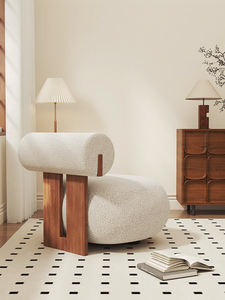 โซฟา<span class=keywords><strong>ไม้</strong></span>สไตล์ครีมทันสมัยหุ้มกำมะหยี่<span class=keywords><strong>ลาย</strong></span>ขนแกะ ดีไซน์เรียบง่ายสำหรับห้องนั่งเล่นหรือห้องนอนในอพาร์ทเมนต์ขนาดเล็ก - Product Image 2