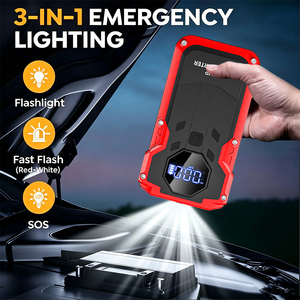 Nouveau modèle BR : Démarreur de batterie de voiture portable 12V 4-en-1 avec batterie externe et compresseur d'air, outil d'urgence, garantie 1 an - Product Image 4