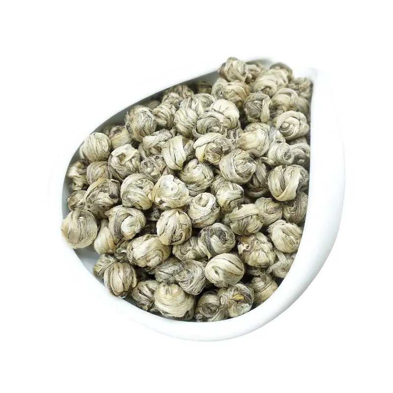 Wholesale handmade Longzhu high quality jasmine dragon pearl green tea Chinese jasmine pearls tea