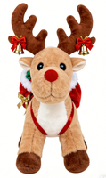 Boneka Rusa Natal Bordir, Mainan Rusa Isi Dakron, Hadiah untuk Anak-anak 31cm-50cm, Kado Natal, Poliester Kapas PP