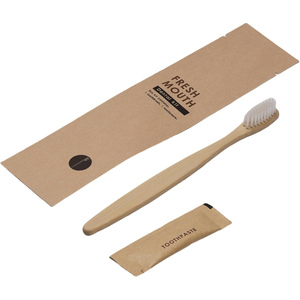 Eco Friendly Hotel Amenities Kit Biodegradable Bamboo Toothbrush Supplies Luxury Room Guest Amenities <b>Set</b> - Product Image 1