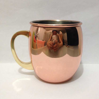 16oz Solid Luxury Moscow Mule Hammered Drum Copper Plated Drinking Coffee Beer Cocktail Vodka Mint Julep Ginger Tea Mug Cup
