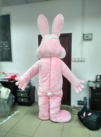 Costume de mascotte lapin rose en peluche personnalisé Blue Sky 2010 pour adultes unisexe